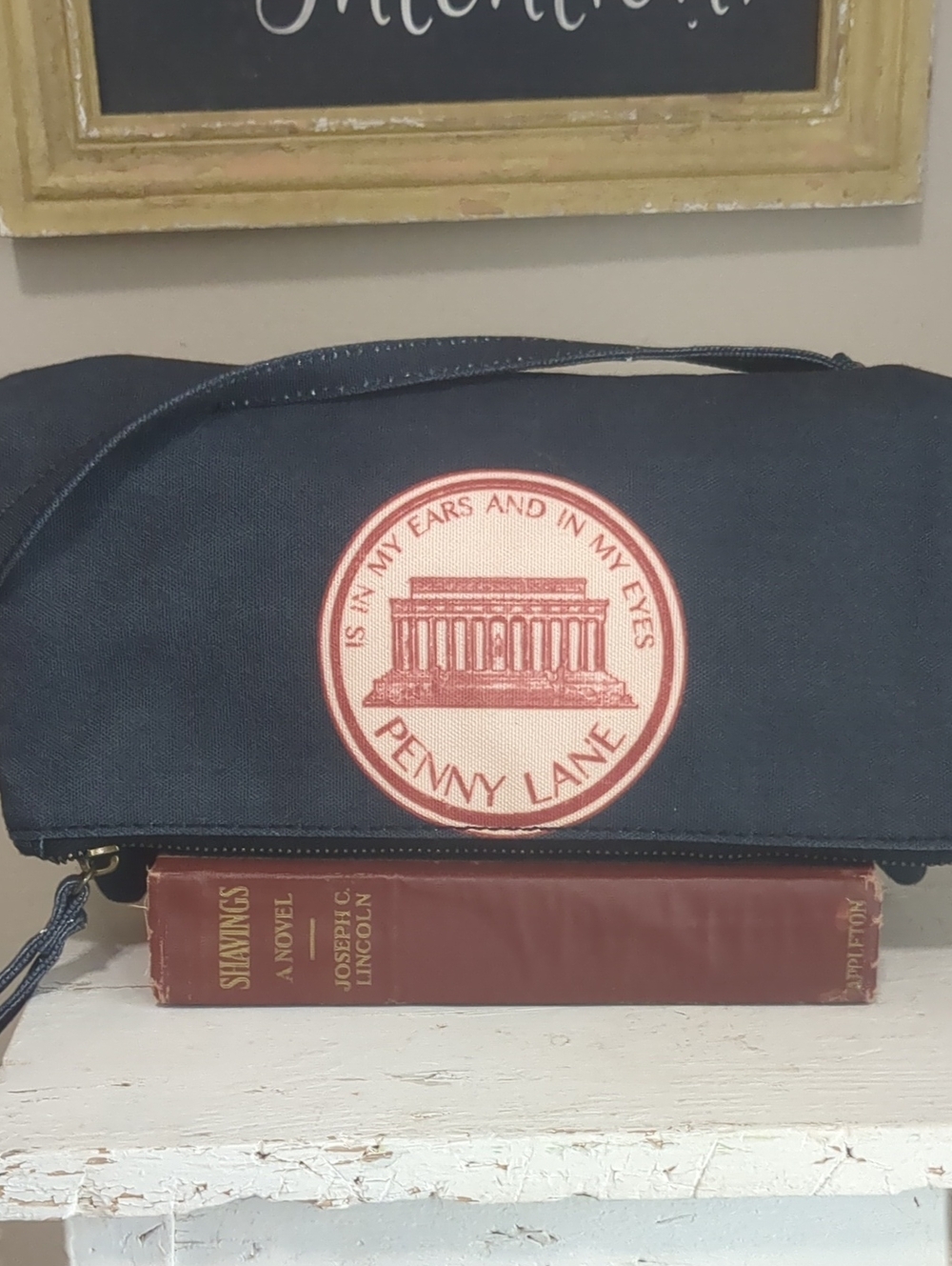 Penny Lane Navy Canvas Clutch
